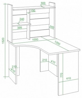 Стол компьютерный Домино Lite СКЛ-Угл120+НКЛ-100 в Салехарде - salekhard.mebel24.online | фото 2