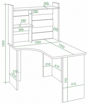 Стол компьютерный Домино Lite СКЛ-Угл120+НКЛ-100 в Салехарде - salekhard.mebel24.online | фото 2