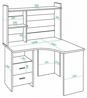 Стол компьютерный Домино Lite СКЛ-Угл120+НКЛХ-120 в Салехарде - salekhard.mebel24.online | фото 2