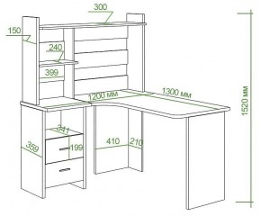 Стол компьютерный Домино Lite СКЛ-Угл130+НКЛ-120 в Салехарде - salekhard.mebel24.online | фото 2