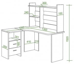 Стол компьютерный Домино Lite СКЛ-Угл130+НКЛ-130 в Салехарде - salekhard.mebel24.online | фото 2