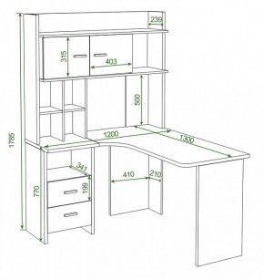 Стол компьютерный Домино Lite СКЛ-Угл130+НКЛХ-120 в Салехарде - salekhard.mebel24.online | фото 2