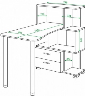 Стол компьютерный Домино СЛ-5-3СТ-2+БЯ в Салехарде - salekhard.mebel24.online | фото 2