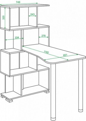 Стол компьютерный Домино СЛ-5-4СТ-2+БД+БЯ в Салехарде - salekhard.mebel24.online | фото 2