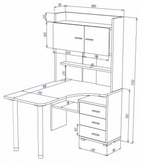 Стол компьютерный Домино СР-133-140 в Салехарде - salekhard.mebel24.online | фото 2