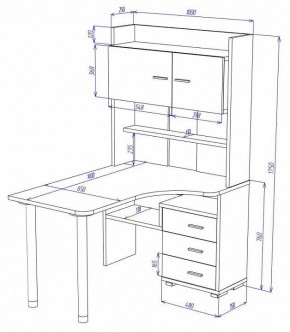Стол компьютерный Домино СР-133-140 в Салехарде - salekhard.mebel24.online | фото 2