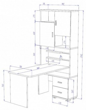 Стол компьютерный Домино СР-720/160 в Салехарде - salekhard.mebel24.online | фото 2