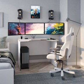 Стол компьютерный ВАРДИГ K2 100x82, белый/серебристый в Салехарде - salekhard.mebel24.online | фото 4