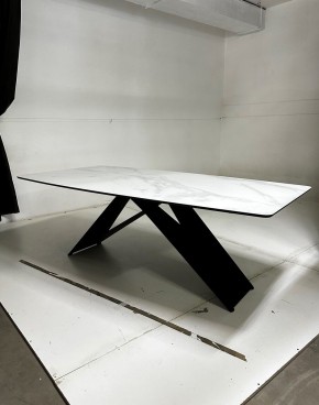 Стол МАРСЕЛЬ 220 Белый мрамор, стекло / Черный М-City в Салехарде - salekhard.mebel24.online | фото 4