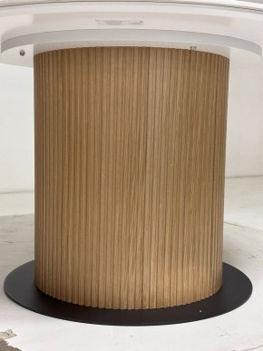 Стол MESA D120 цвет БЕЛЫЙ МРАМОР M326 / Каркас OAK, ®DISAUR в Салехарде - salekhard.mebel24.online | фото 4