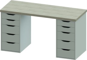 Стол письменный Ингар 2/55 140x75x55, дуб беленый/белый в Салехарде - salekhard.mebel24.online | фото 2