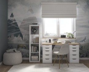 Стол письменный Ингар 2/55 140x75x55, дуб беленый/белый в Салехарде - salekhard.mebel24.online | фото 4