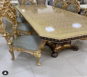 Стол прямоугольный Изабелла GOLD (столешница под мрамор) в Салехарде - salekhard.mebel24.online | фото