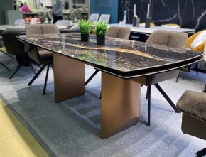 Стол ПУАНТО 200 TITANIUM LAWA NERO, керамика / МЕДЬ каркас М-City в Салехарде - salekhard.mebel24.online | фото 2