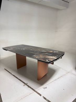 Стол ПУАНТО 200 TITANIUM LAWA NERO, керамика / МЕДЬ каркас М-City в Салехарде - salekhard.mebel24.online | фото 4