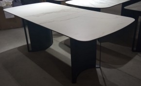 Стол RASMUS 160 TL-45 Белый мрамор, испанская керамика / черный каркас, ®DISAUR в Салехарде - salekhard.mebel24.online | фото 2