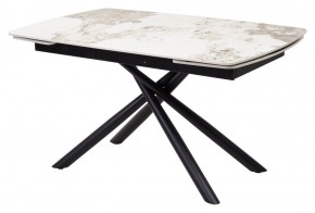Стол RIVOLI 140 GLOSS LUXURY PANDORA SOLID CERAMIC / BLACK, ®DISAUR в Салехарде - salekhard.mebel24.online | фото 1