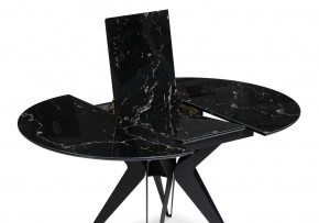 Стол стеклянный Рикла 110(150)х110х76 черный мрамор / черный в Салехарде - salekhard.mebel24.online | фото 4