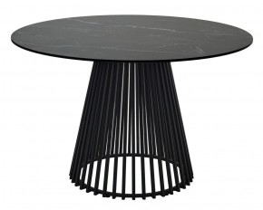 Стол TERNI 120 MATT BLACK MARBLE SOLID CERAMIC Черный мрамор матовый, керамика /Черн.каркас, ®DISAUR в Салехарде - salekhard.mebel24.online | фото