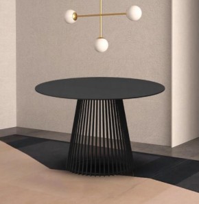 Стол TERNI 120 MATT BLACK MARBLE SOLID CERAMIC Черный мрамор матовый, керамика /Черн.каркас, ®DISAUR в Салехарде - salekhard.mebel24.online | фото 2