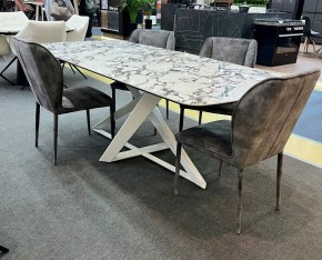 Стол VICENZA 220 BULGARI WHITE, керамика / белый, ®DISAUR в Салехарде - salekhard.mebel24.online | фото 2