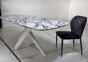 Стол VICENZA 220 BULGARI WHITE, керамика / белый, ®DISAUR в Салехарде - salekhard.mebel24.online | фото 4