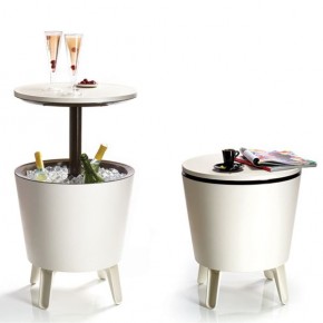 Столик-холодильник COOL BAR крем-шоколад в Салехарде - salekhard.mebel24.online | фото 1