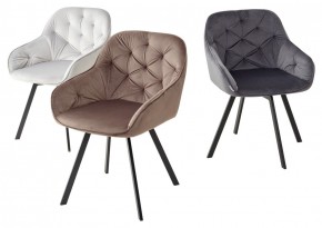 Стул GALE 360 град. поворот. BLUVEL-03 LIGHT GREY, велюр/ черный каркас, М-City в Салехарде - salekhard.mebel24.online | фото 2