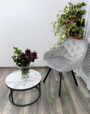 Стул GALE 360 град. поворот. BLUVEL-03 LIGHT GREY, велюр/ черный каркас, М-City в Салехарде - salekhard.mebel24.online | фото 6