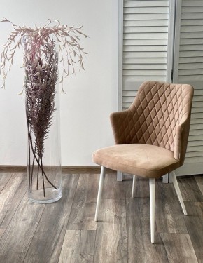 Стул HERMAN 360 град. БЕЖЕВЫЙ #5, велюр / белый каркас М-City в Салехарде - salekhard.mebel24.online | фото 3
