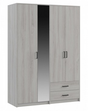 СВЕТЛАНА LOFT Шкаф 4 двери с зеркалом (сосна белая loft) в Салехарде - salekhard.mebel24.online | фото