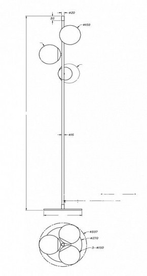 Торшер Maytoni Nostalgia MOD048FL-03G в Салехарде - salekhard.mebel24.online | фото 3