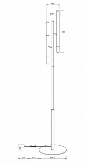 Торшер Maytoni Vigo MOD070FL-02B в Салехарде - salekhard.mebel24.online | фото 3