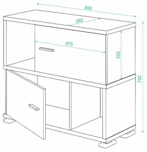 Тумба комбинированная Домино нельсон СБ-30/2 в Салехарде - salekhard.mebel24.online | фото 2