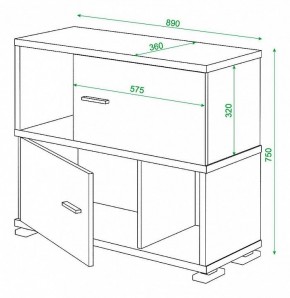 Тумба комбинированная Домино СБ-30/2 в Салехарде - salekhard.mebel24.online | фото 2