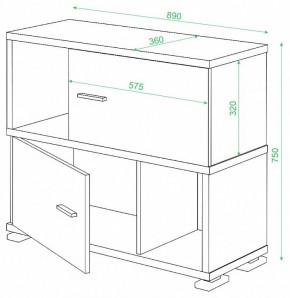 Тумба комбинированная Домино СБ-30/2 в Салехарде - salekhard.mebel24.online | фото 3