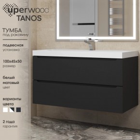 Тумба под раковину Uperwood Tanos 100 см, подвесная, черная матовая в Салехарде - salekhard.mebel24.online | фото 3