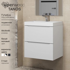 Тумба под раковину Uperwood Tanos 50 см, подвесная, белая матовая в Салехарде - salekhard.mebel24.online | фото 6