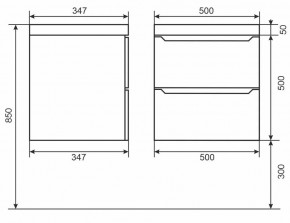 Тумба под раковину Uperwood Tanos 50 см, подвесная, черная матовая в Салехарде - salekhard.mebel24.online | фото 3