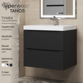 Тумба под раковину Uperwood Tanos 60 см, подвесная, черная матовая в Салехарде - salekhard.mebel24.online | фото 3