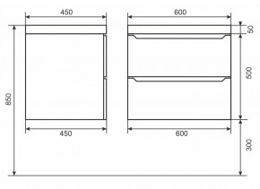 Тумба под раковину Uperwood Tanos 60 см, подвесная, черная матовая в Салехарде - salekhard.mebel24.online | фото 6