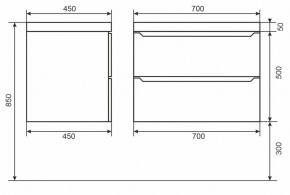 Тумба под раковину Uperwood Tanos 70 см, подвесная, черная матовая в Салехарде - salekhard.mebel24.online | фото 6
