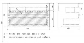 Тумба под раковину Uperwood Tanos 90 см, подвесная, белая матовая в Салехарде - salekhard.mebel24.online | фото 3
