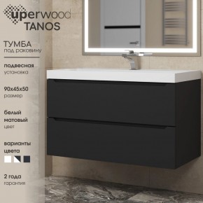 Тумба под раковину Uperwood Tanos 90 см, подвесная, черная матовая в Салехарде - salekhard.mebel24.online | фото 3