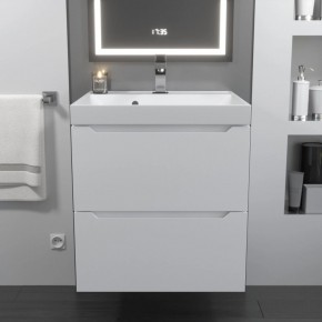 Тумба с раковиной Uperwood Tanos 50 см, подвесная, белая матовая в Салехарде - salekhard.mebel24.online | фото 10