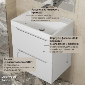 Тумба с раковиной Uperwood Tanos 50 см, подвесная, белая матовая в Салехарде - salekhard.mebel24.online | фото 6
