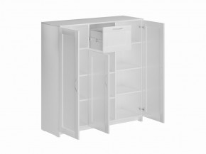 Тумба СИРИУС трехдверная с одним ящиком, цвет белый в Салехарде - salekhard.mebel24.online | фото 2