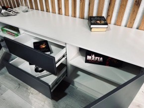 Тумба ТВ большая Парус (Белый/Графит) в Салехарде - salekhard.mebel24.online | фото 3