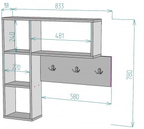 Вешалка настенная для одежды V28 в Салехарде - salekhard.mebel24.online | фото 2