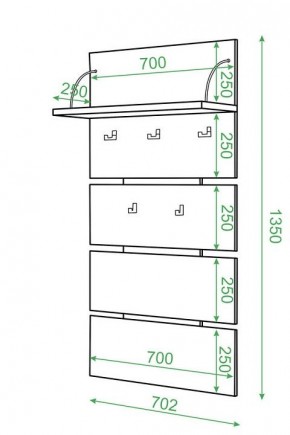 Вешалка настенная Домино нельсон СТ-50 в Салехарде - salekhard.mebel24.online | фото 2